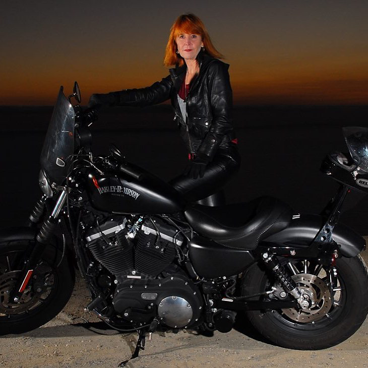 Bernadette Murphy on her Harley