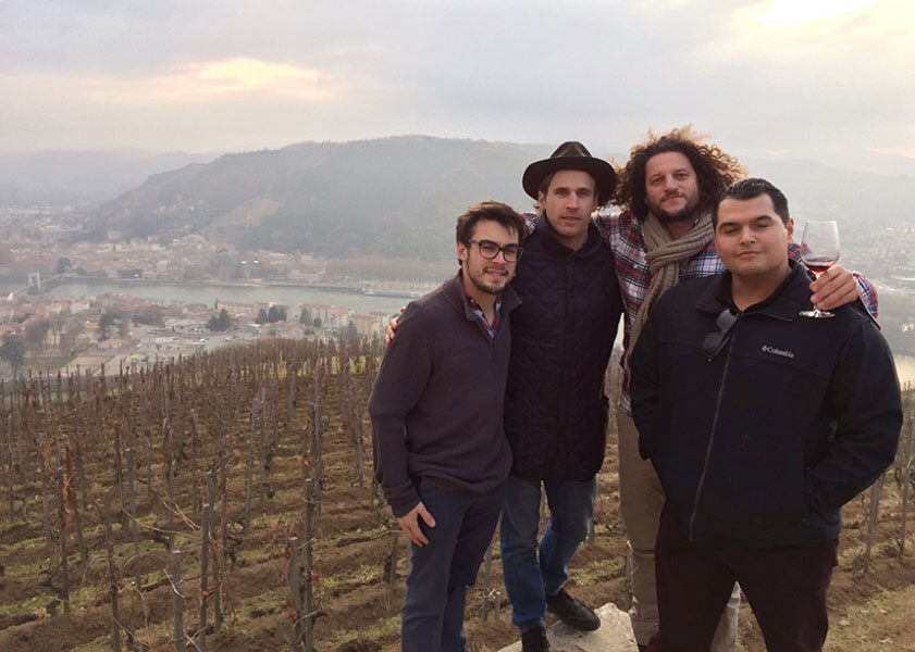 Seth with (l-r) Max Chapoutier, Carlo Mondavi, and Phil Holbrook in the Rhone Valley, France