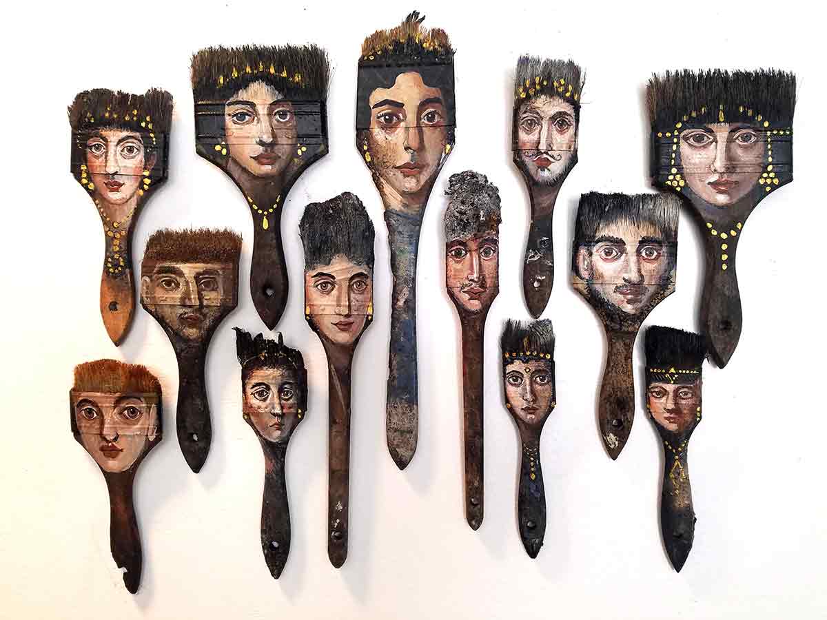 Palimpsest burned brushes by Alexandra Dillon