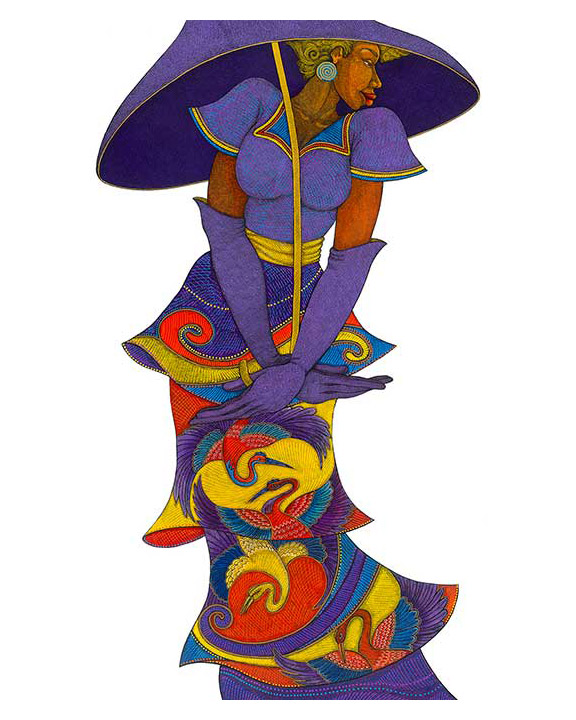 Purple Umbrella by Charles Bibbs – creator of the Black Madonna in the movie, “The Secret Life of Bees”